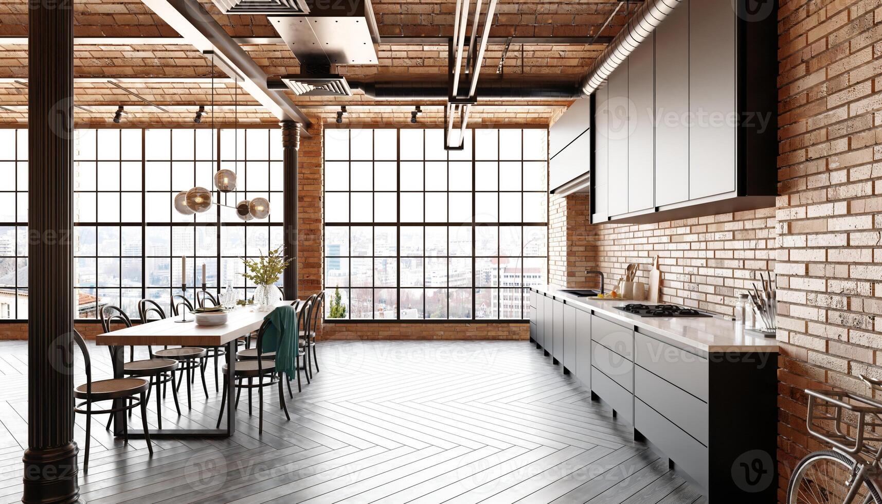 Interior of modern kitchen photo