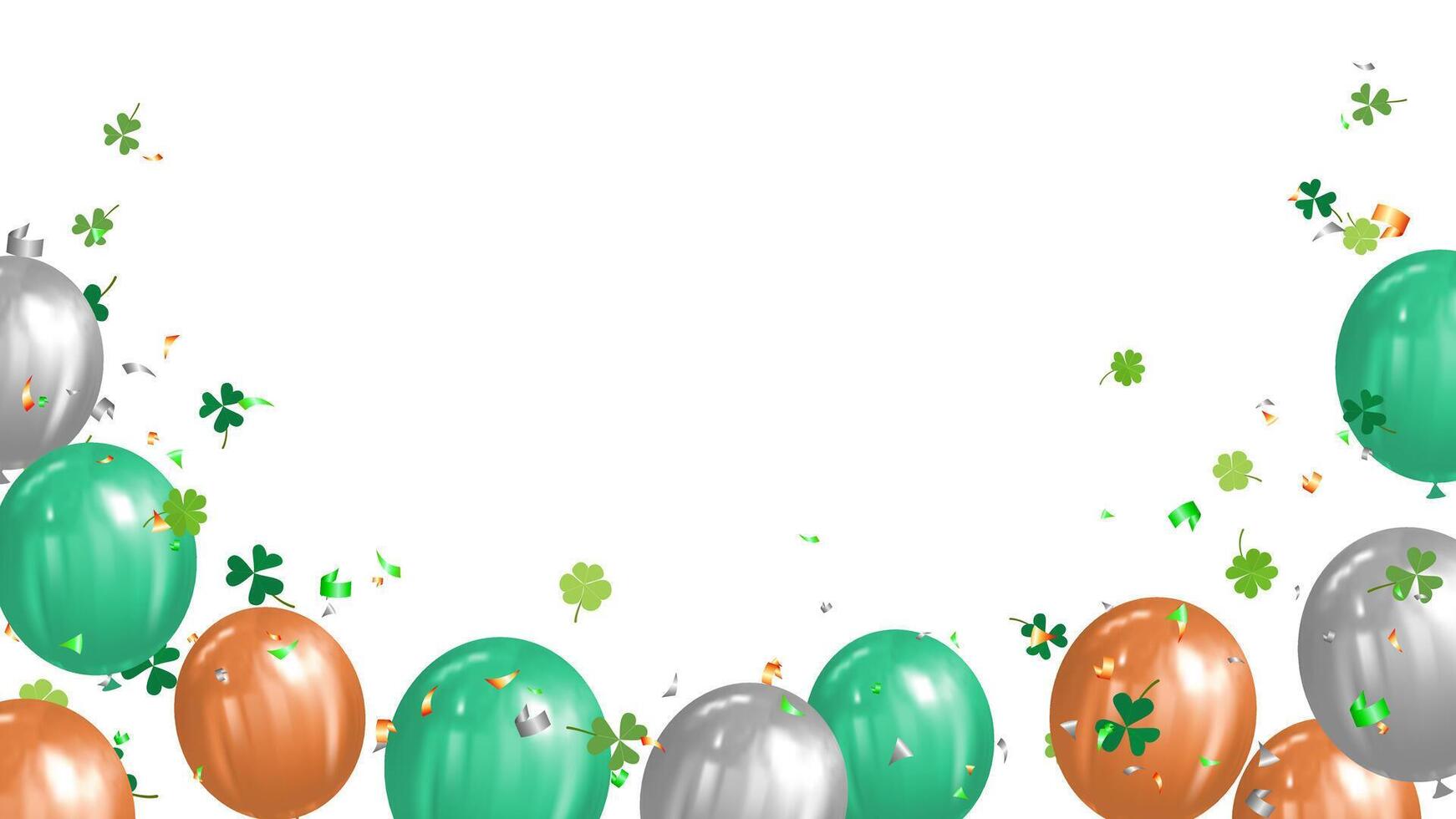 banner template background with balloons for Saint Patrick Day, holiday, celebration, party vector illustration