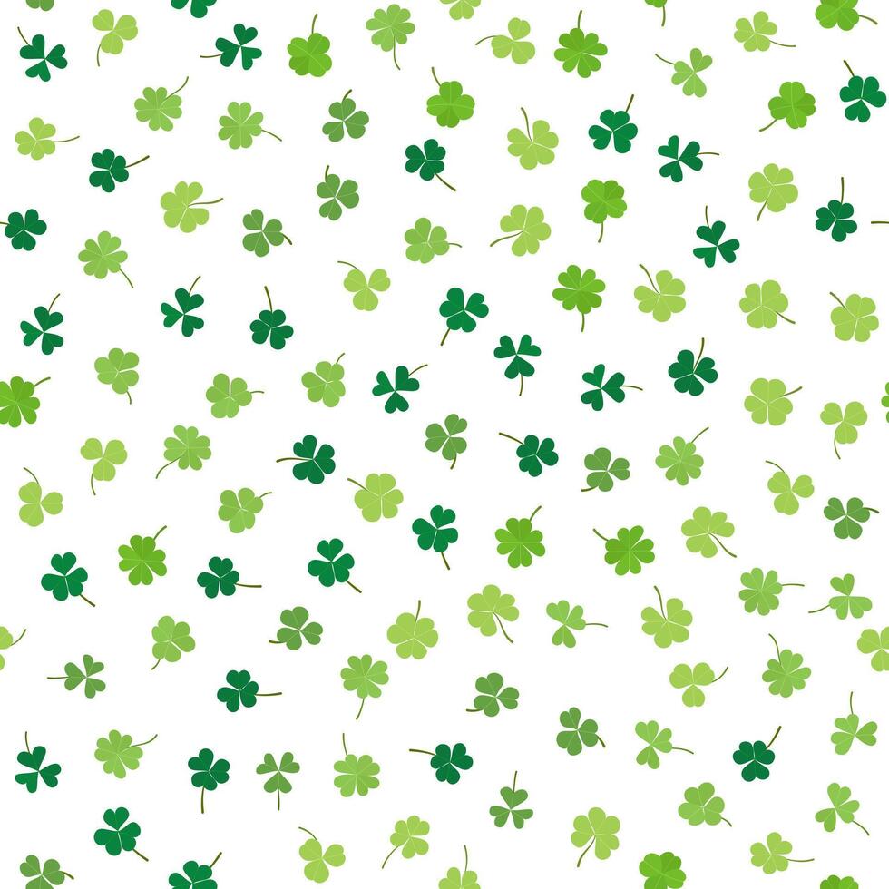 Clover seamless pattern vector illustration for lucky spring design with St Patrick s Day