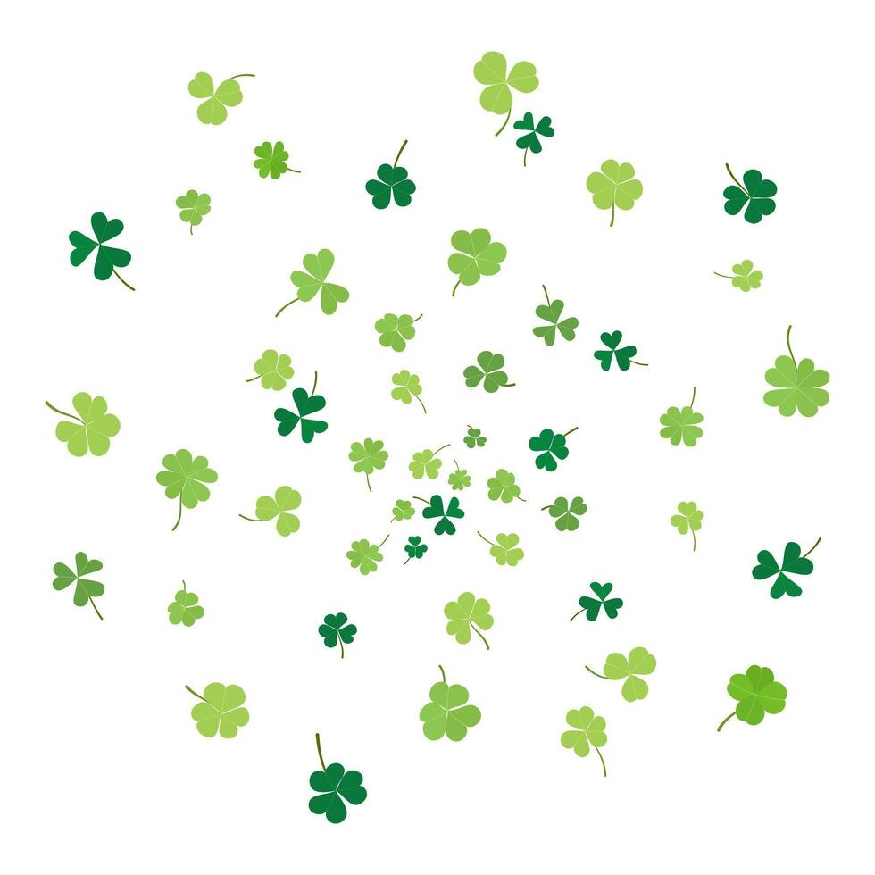 Fun explosion green clover leaf with happy Saint Patrick s Day vector