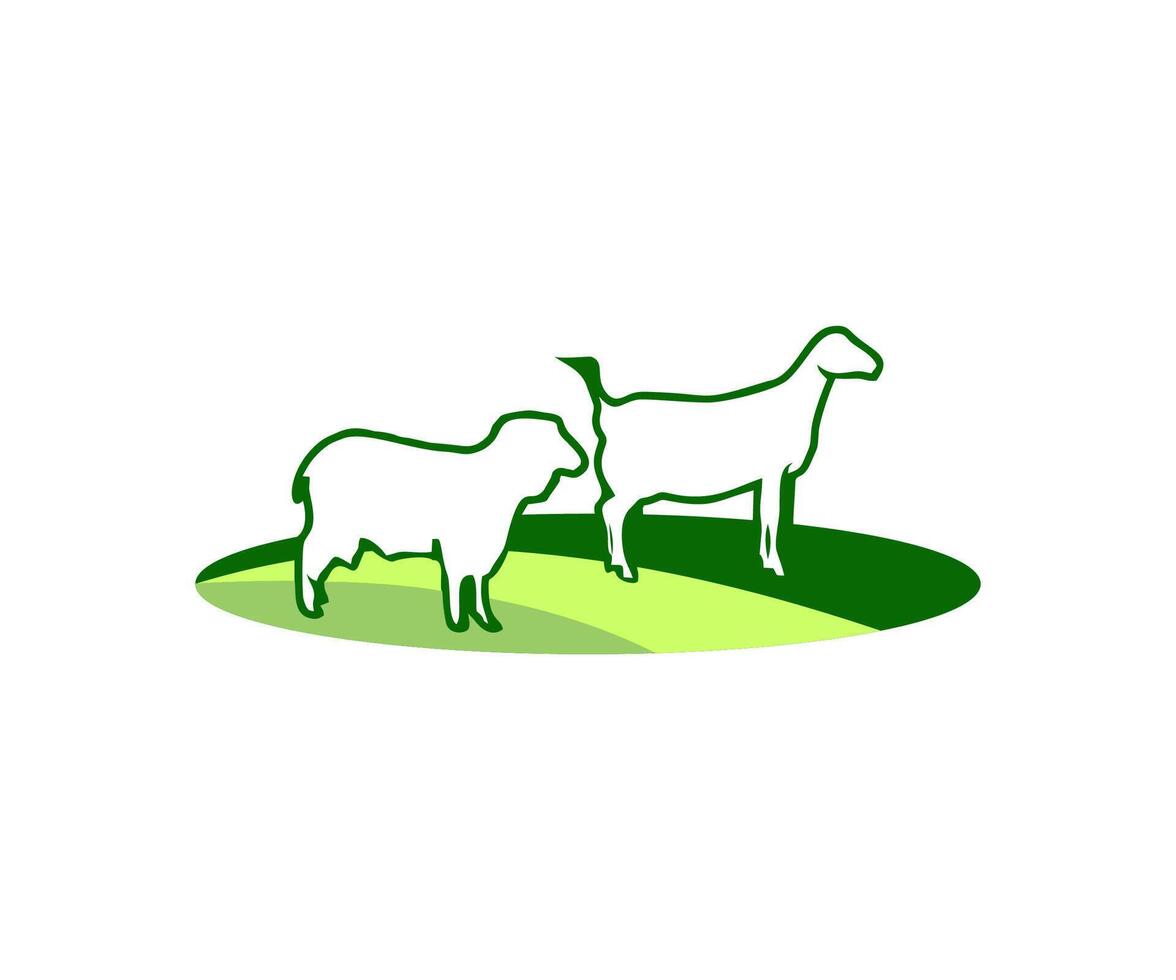Cattle animal farm livestock logo icon and template illustration vector