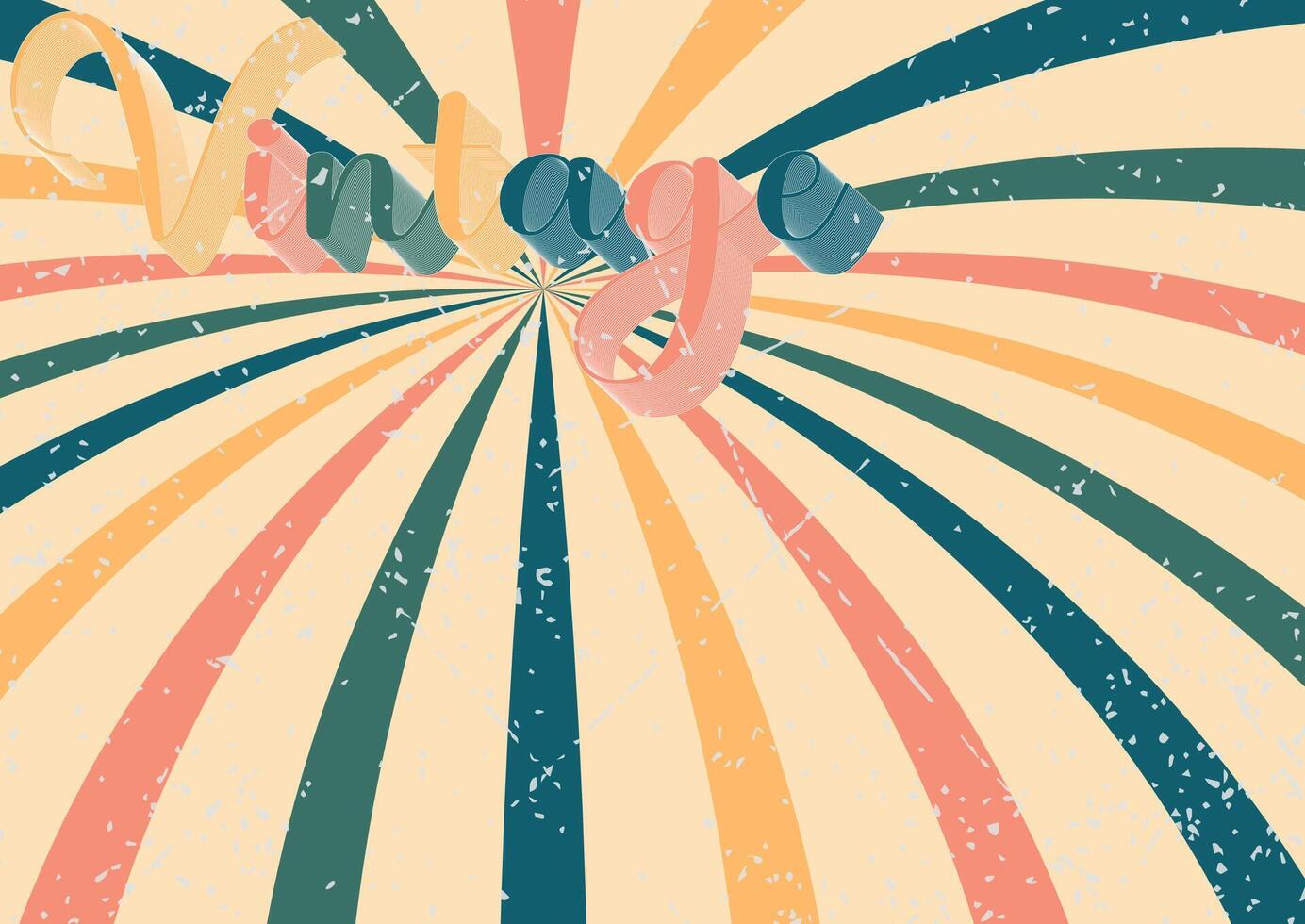 90S Vintage Background with Text. Retro Background with Rays. vector