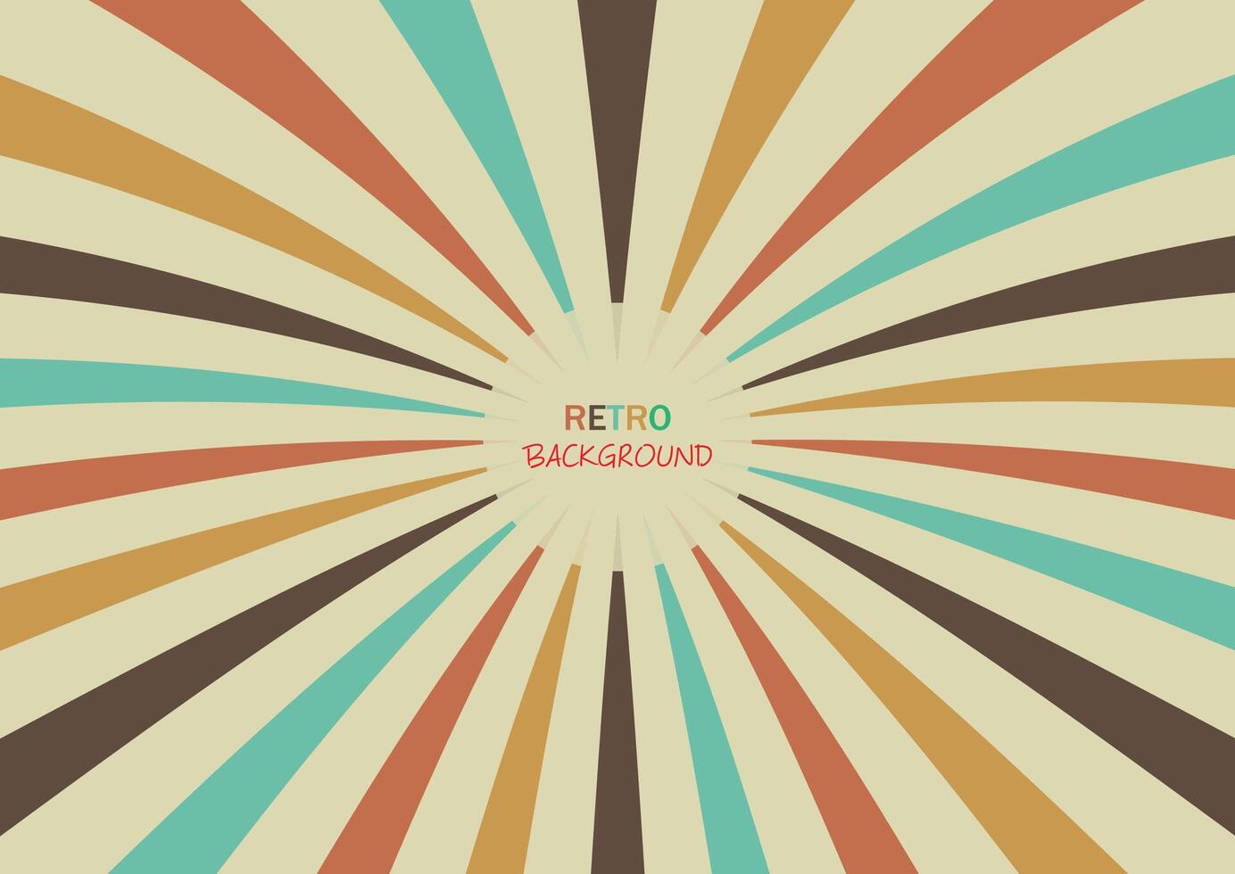 90s Retro Background Illustration with Rays. vector