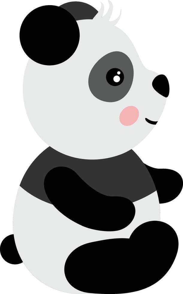 Adorable panda sitting isolated on white vector