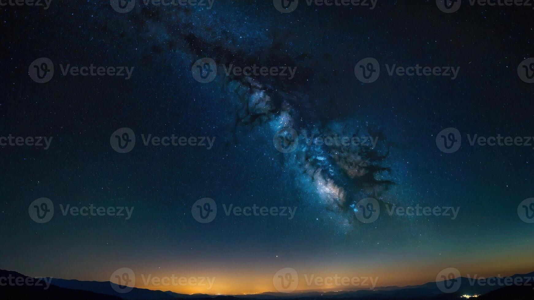 AI generated sparkling stars on a calm night photo