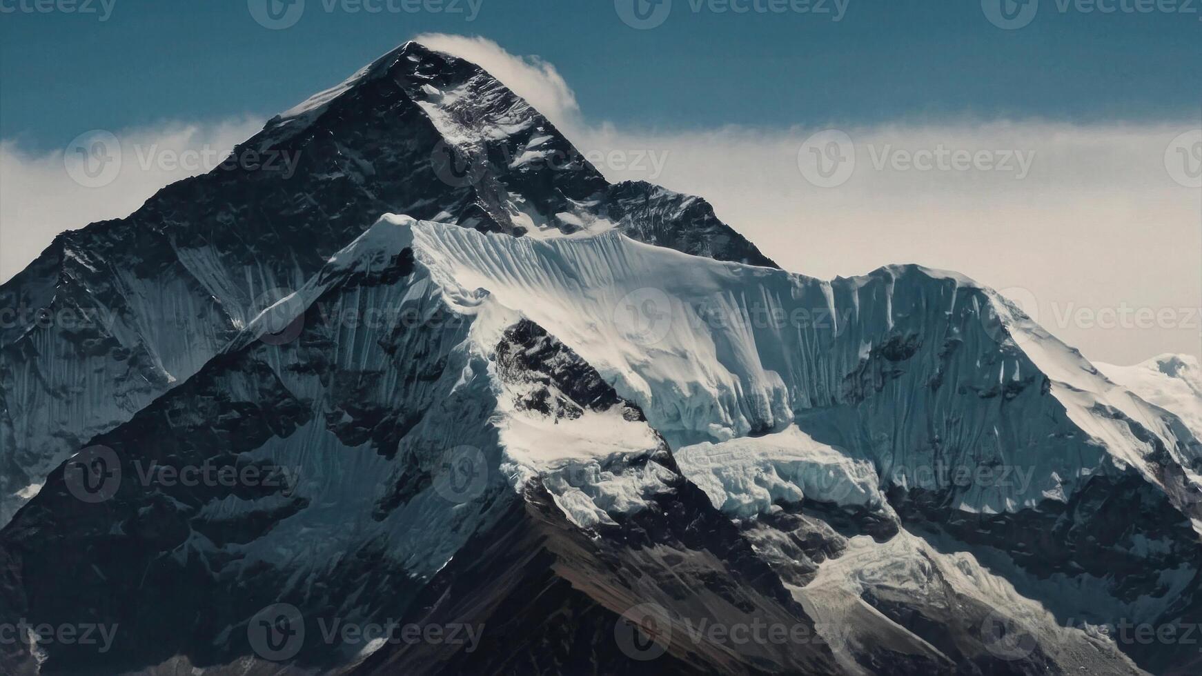 AI generated close up view of Mount Everest photo
