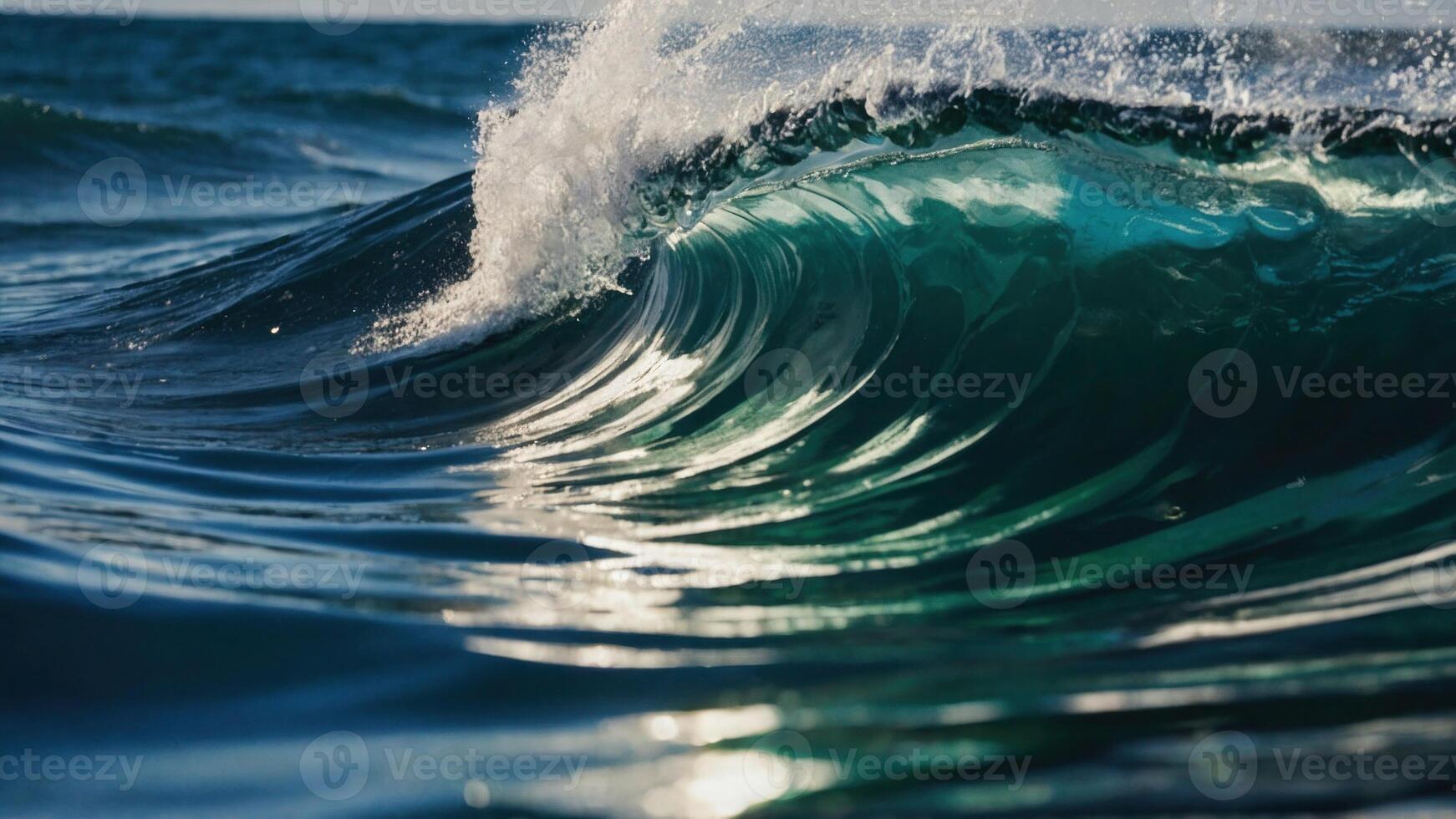 AI generated close up of waves in the middle of the sea photo
