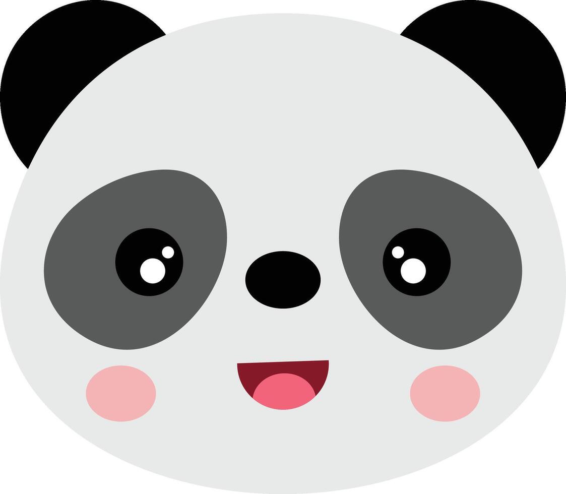 simpático panda cara aislado vector