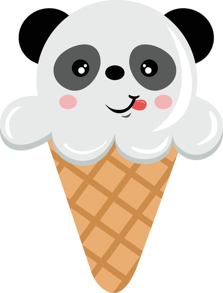 gracioso panda hielo crema cono vector