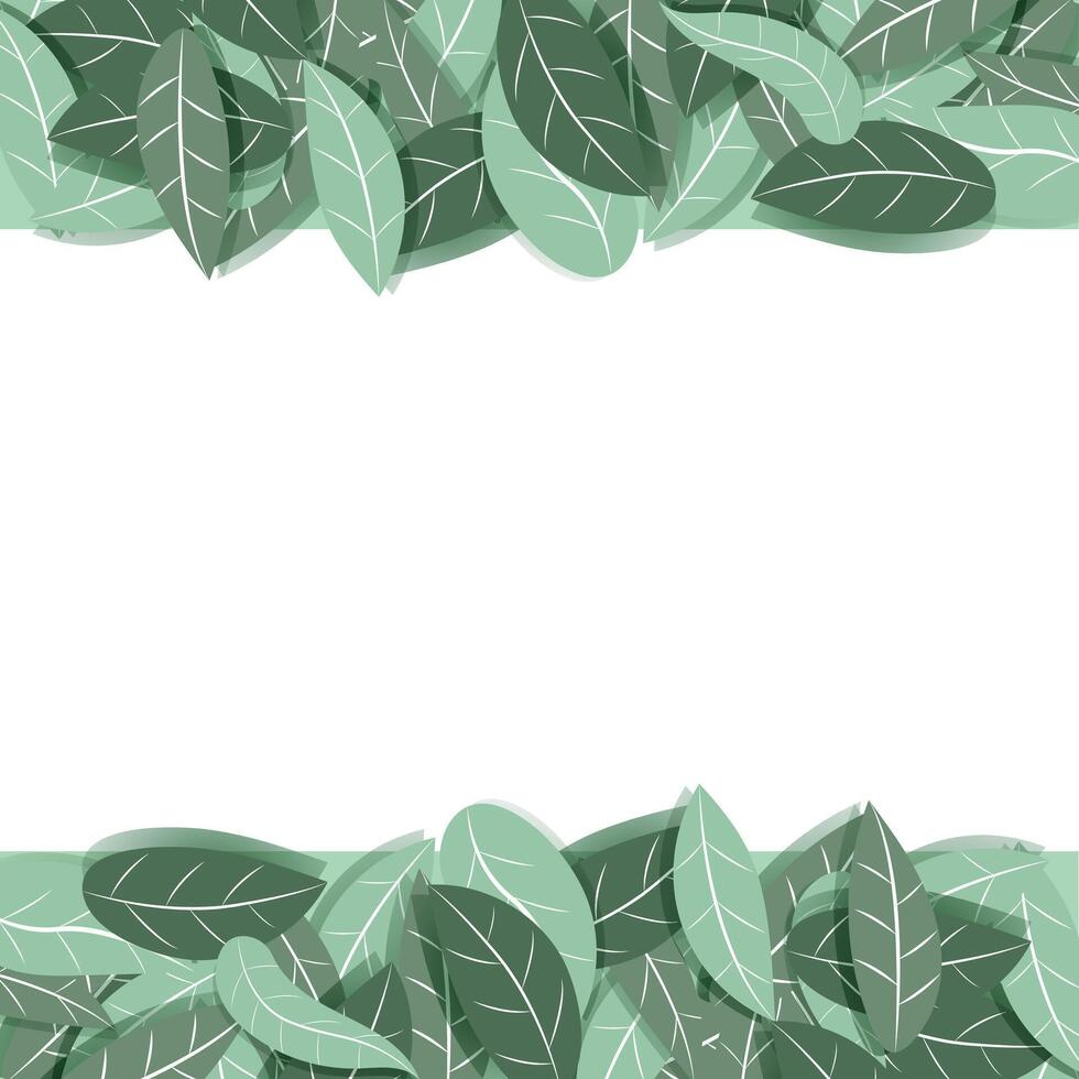 green background with leaves banner vector