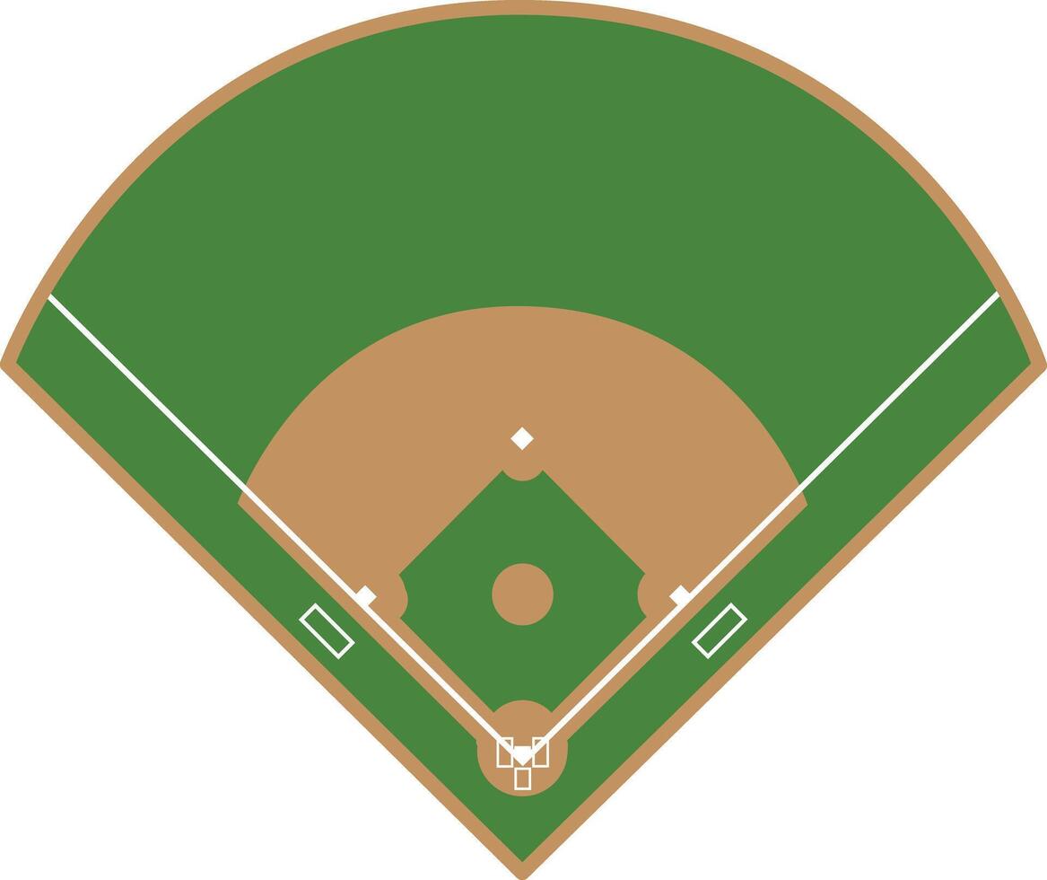 béisbol campo icono. acampar diamante béisbol deporte signo. Deportes campos símbolo. plano estilo. vector