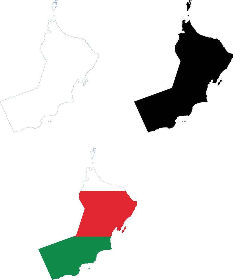 Map of Oman icon. Oman Map sign. Flag of Oman symbol. Outline Oman. flat style. vector