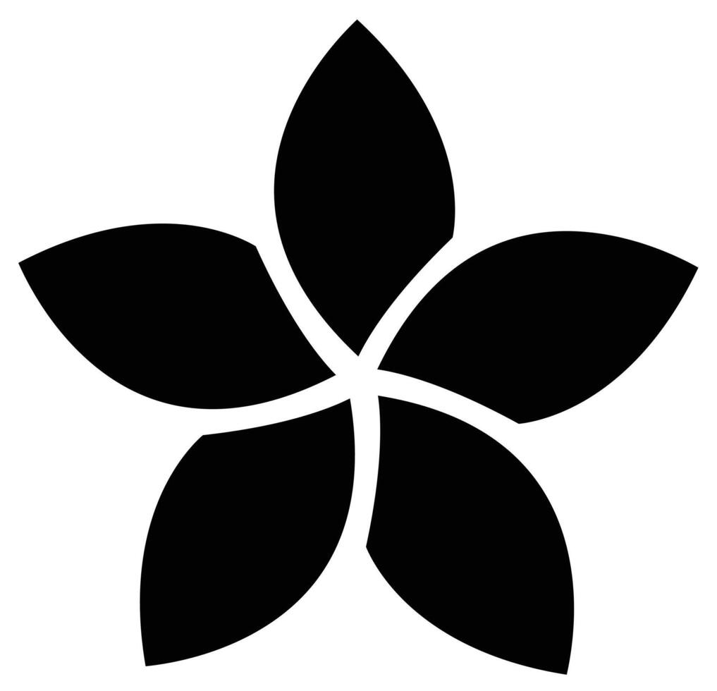 Frangipani plumeria flower icon. Frangipani sign. Plumeria symbol. flat style. vector