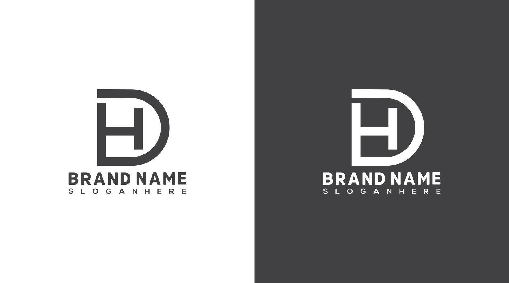 HD Letter Logo Design, HD icon Brand identity Design Monogram Logo DH vector