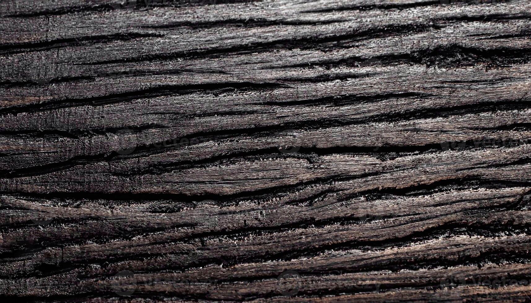 The of a macro photo of black wood surface with wood texture