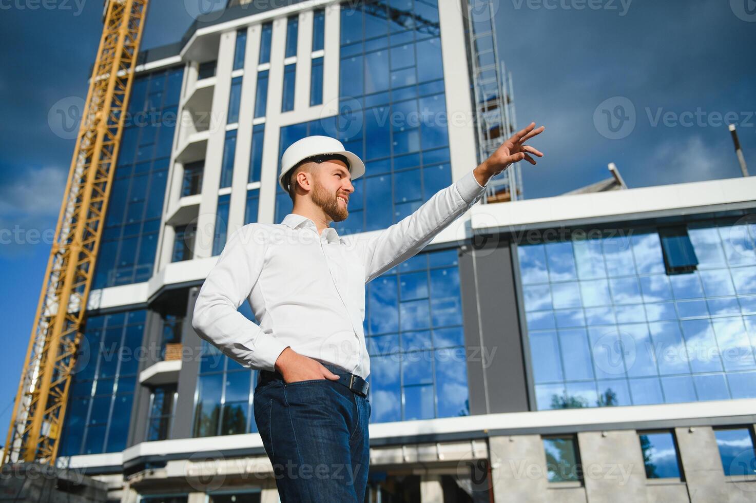 Portrait of an handsome young architect photo