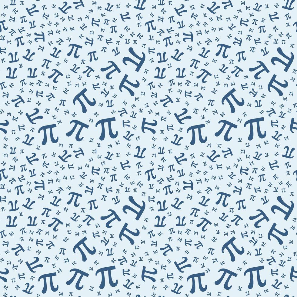 Blue Pi Sign vector Education concept seamless pattern. Mathematics background