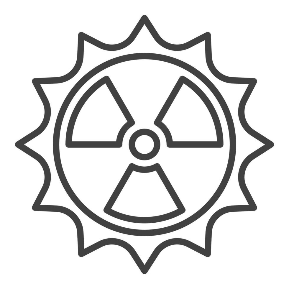 Sun Radiation vector Space Nuclear Weapon linear icon or symbol