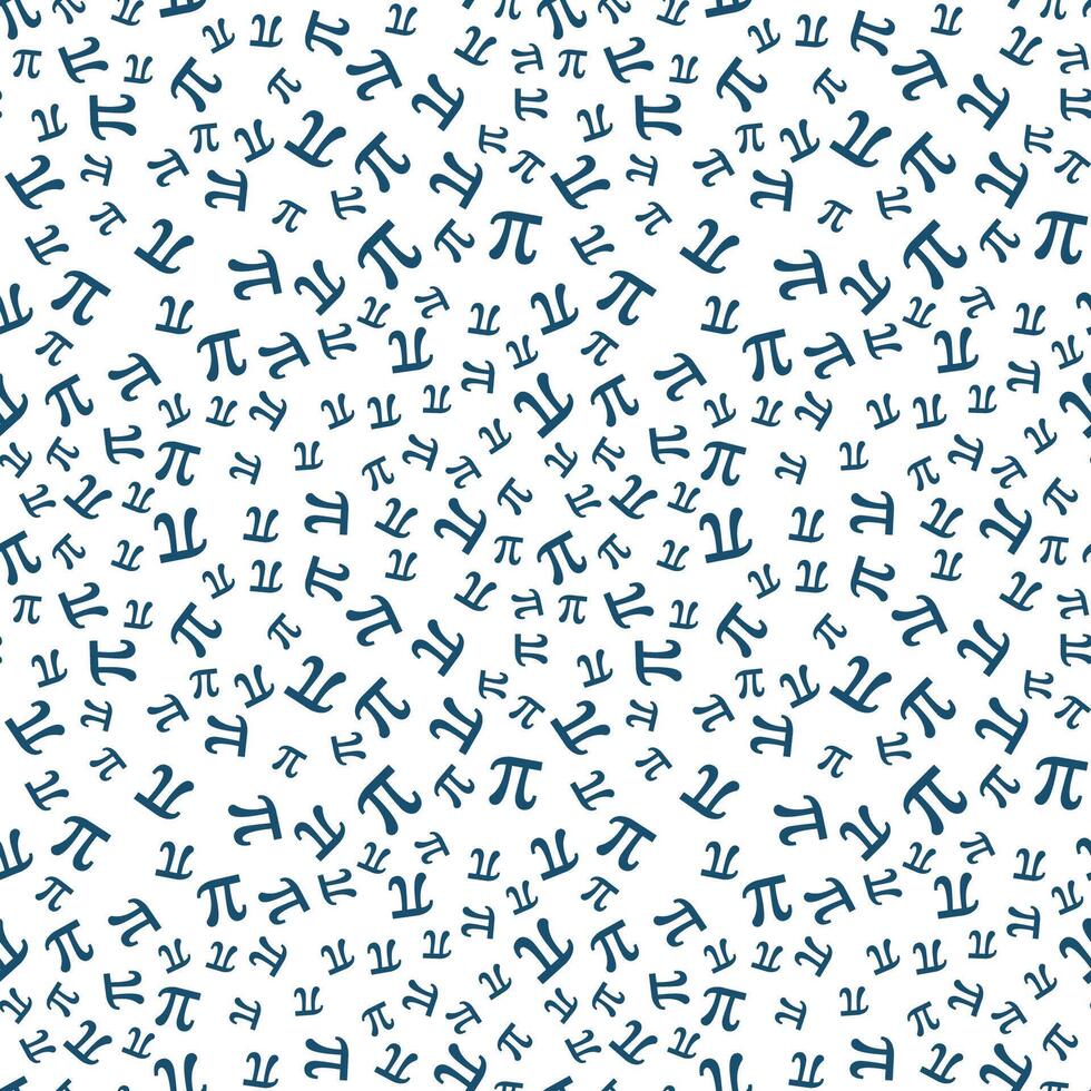 Mathematics concept pattern with Blue Greek Pi symbol - vector Math seamless background