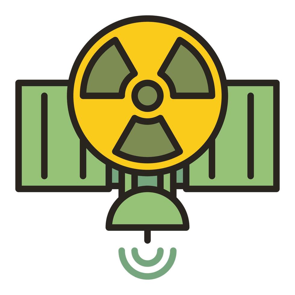 Satellite with Nuclear Weapon vector colored icon or symbol