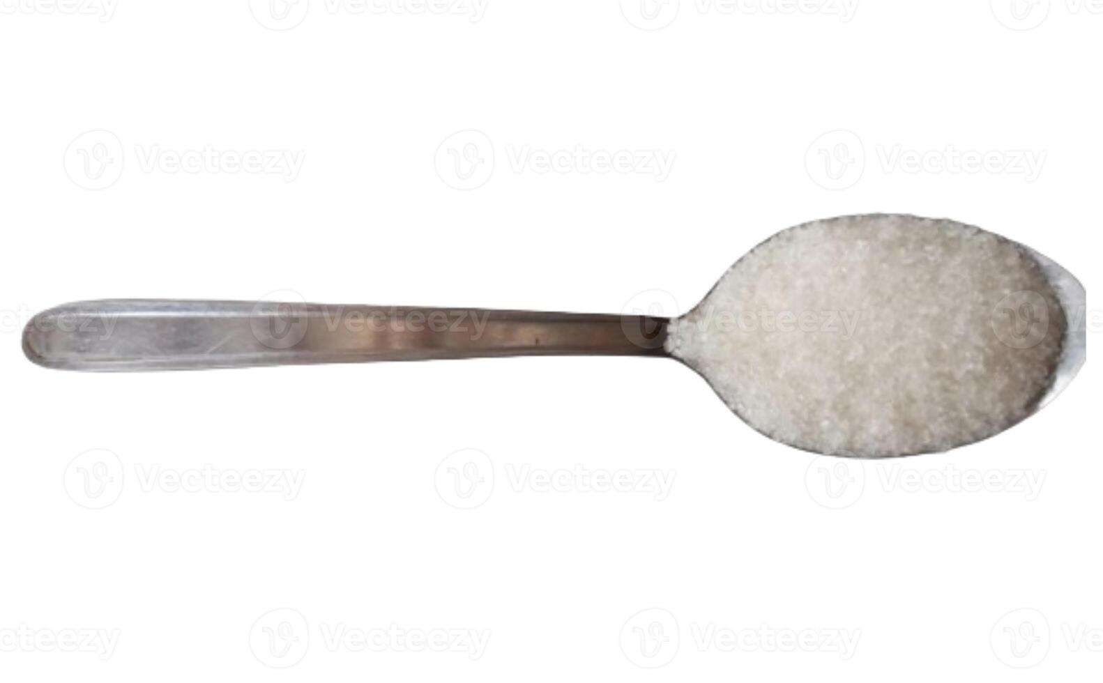 teaspoon sugar isolated on white background photo