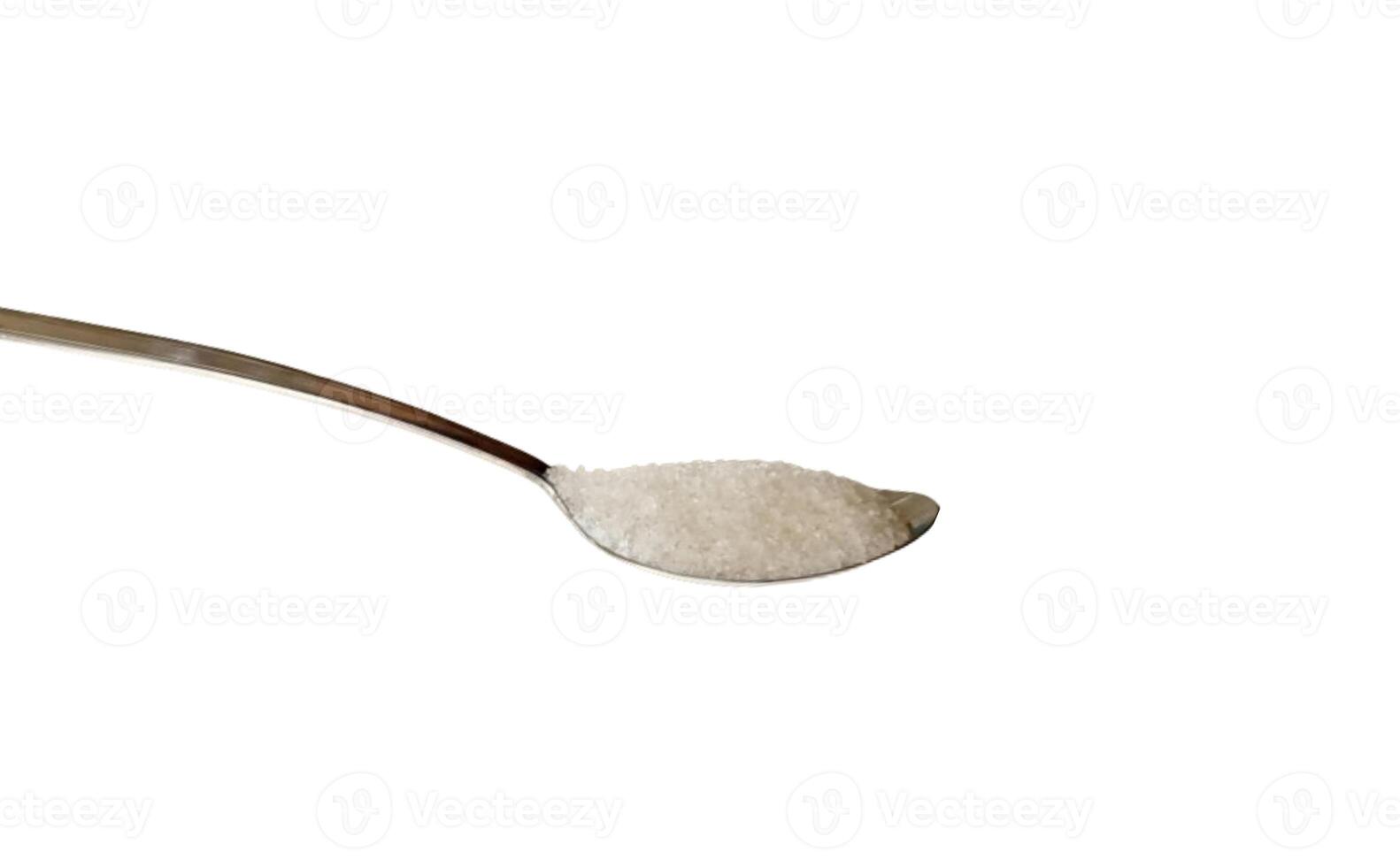 teaspoon sugar isolated on white background photo