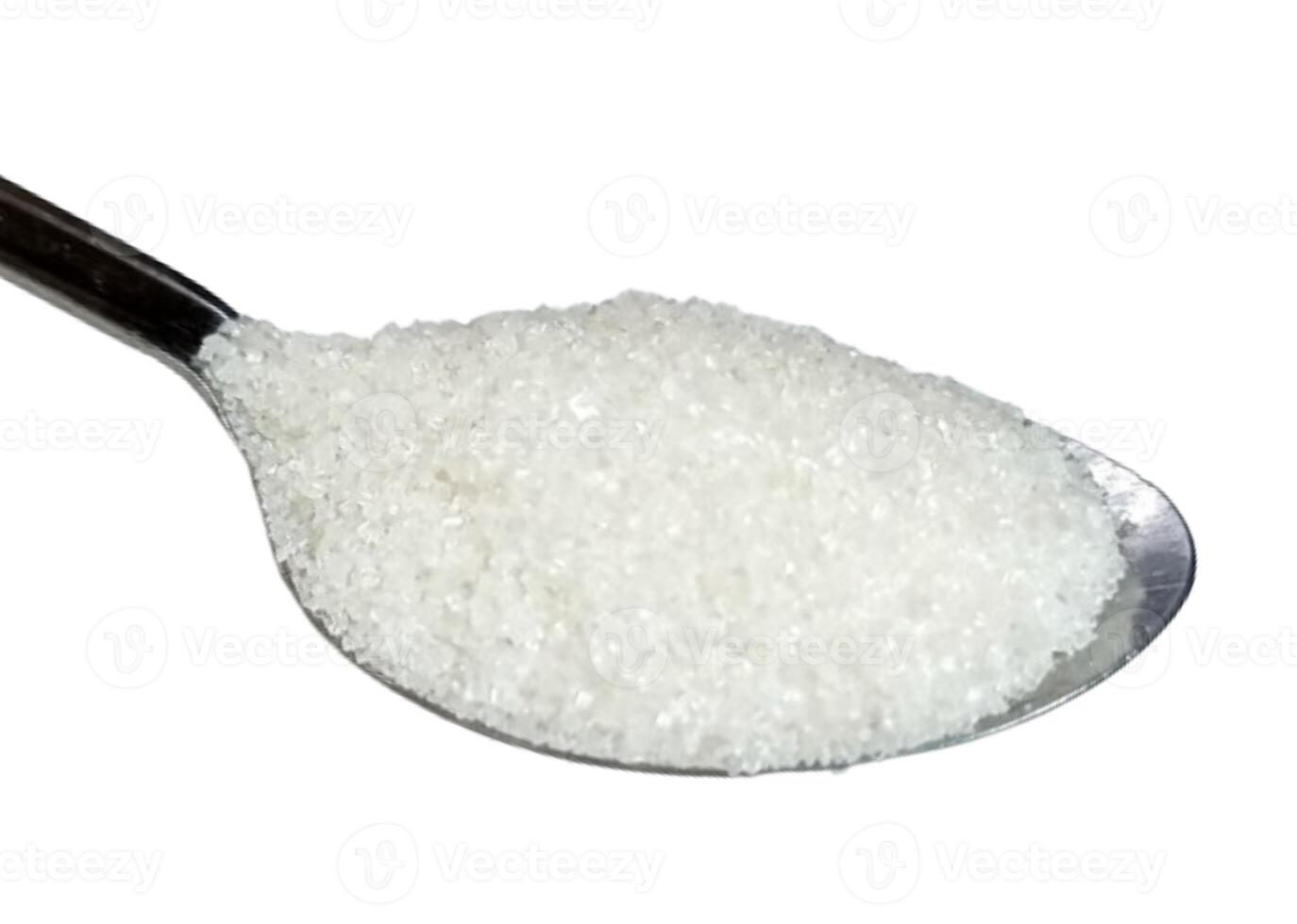 teaspoon sugar isolated on white background photo