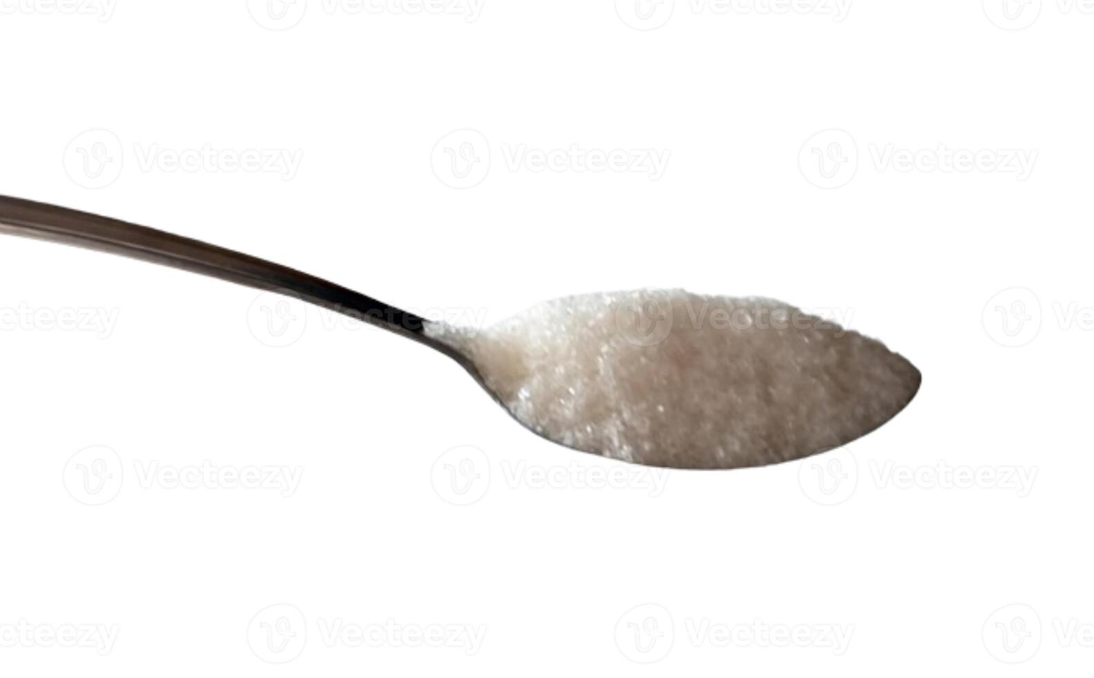 teaspoon sugar isolated on white background photo