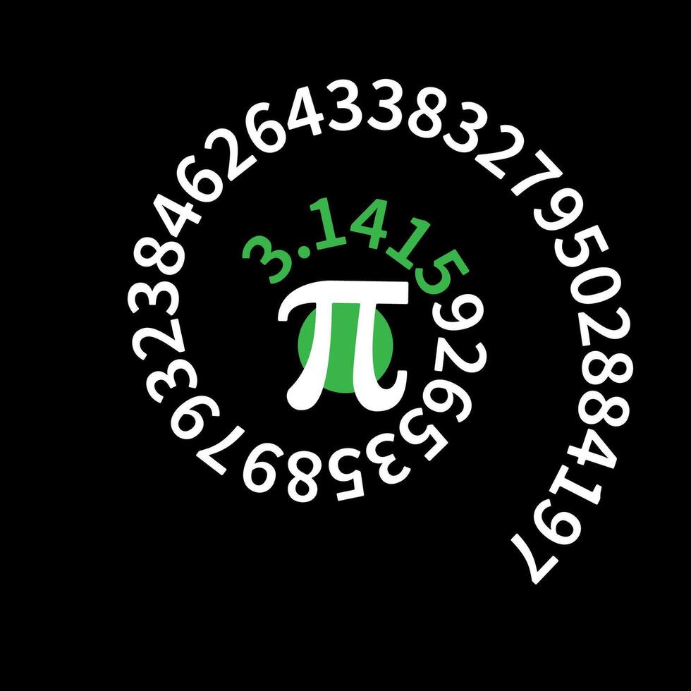 3.14 Spiral vector illustration - Pi Day Holiday background with Greek letter and numbers symbols