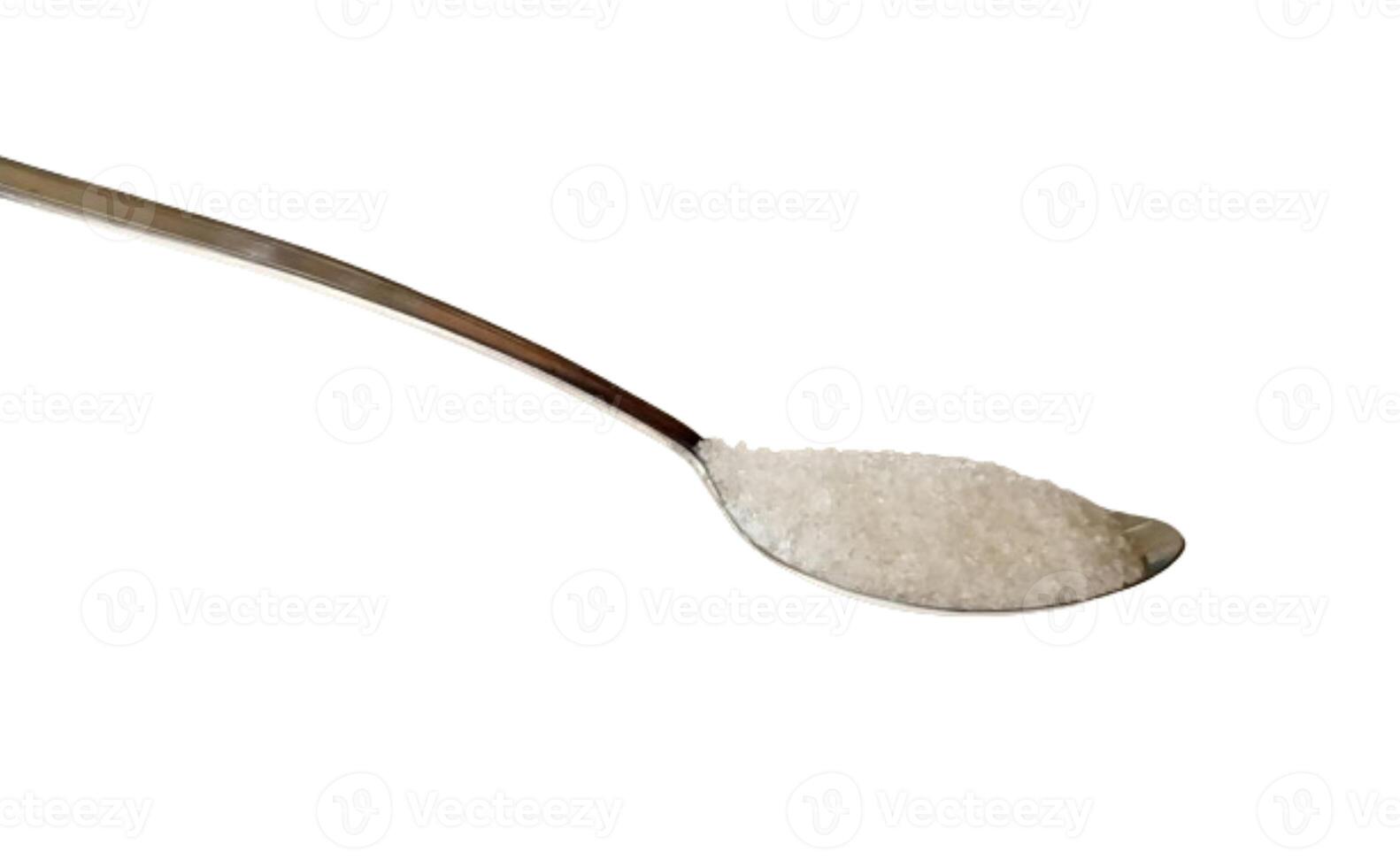 teaspoon sugar isolated on white background photo