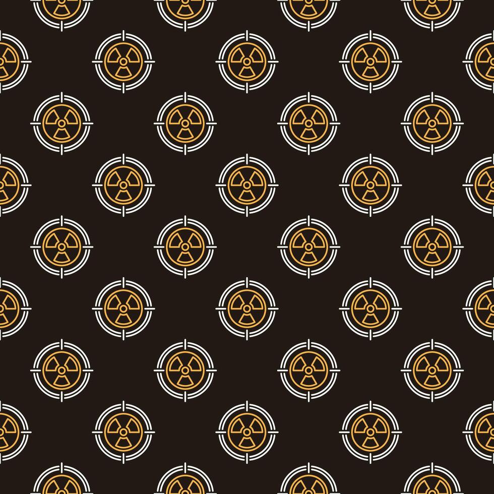 Target with Radiation symbol vector seamless pattern in thin line style