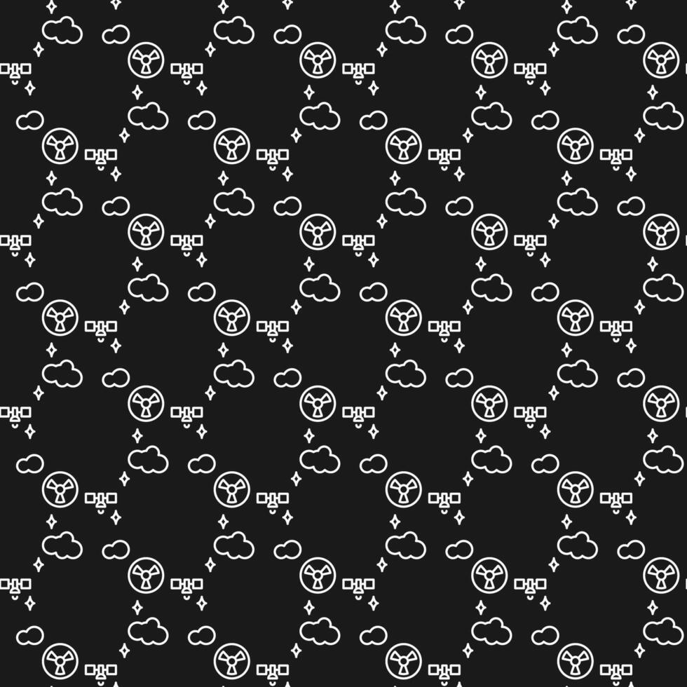 Space-Based Nuclear Weapons and clouds vector linear seamless pattern