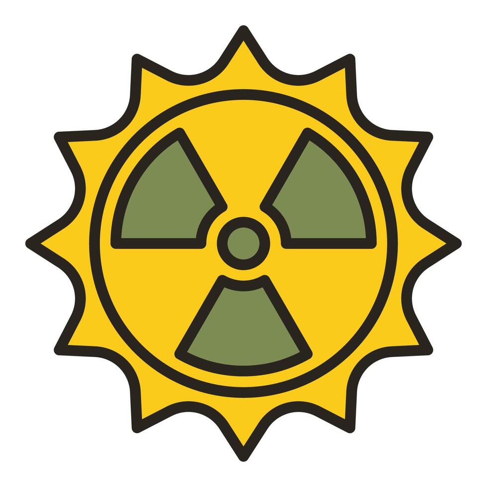 Radiation from Sun vector Space Nuclear Weapon colored icon or logo element