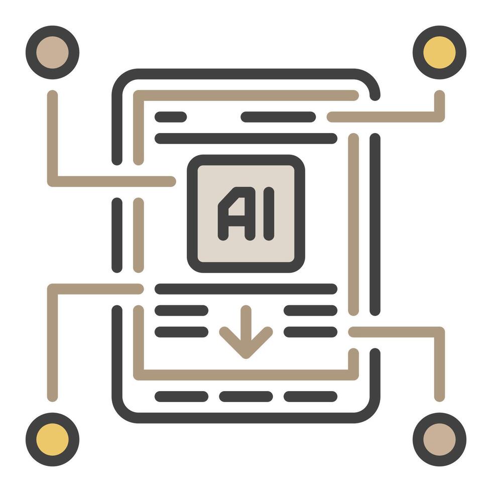 Smart Phone and AI vector Artificial Intelligence Smartphone colored icon or design element