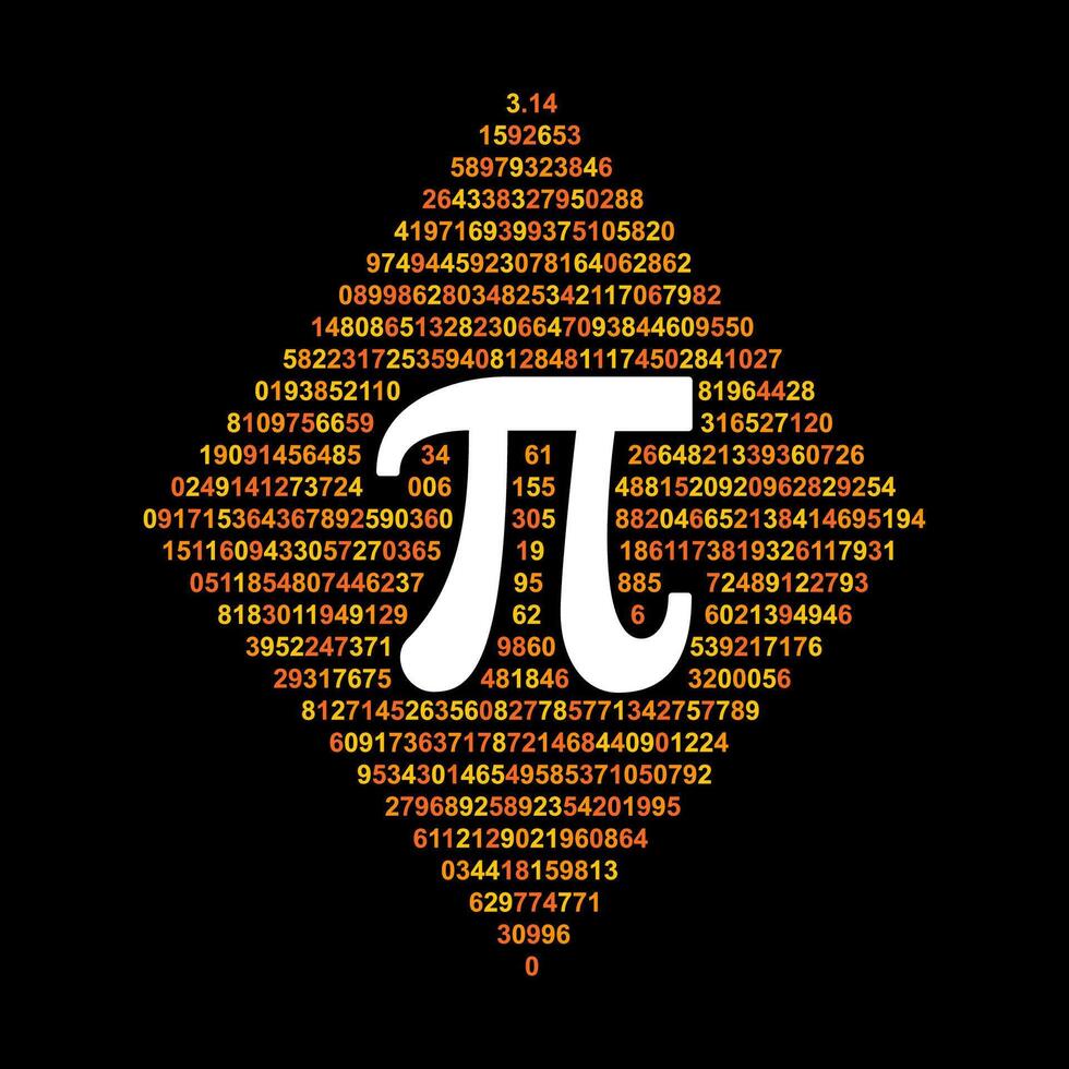 número Pi 3,14 vector matemático constante matemáticas bandera o ilustración