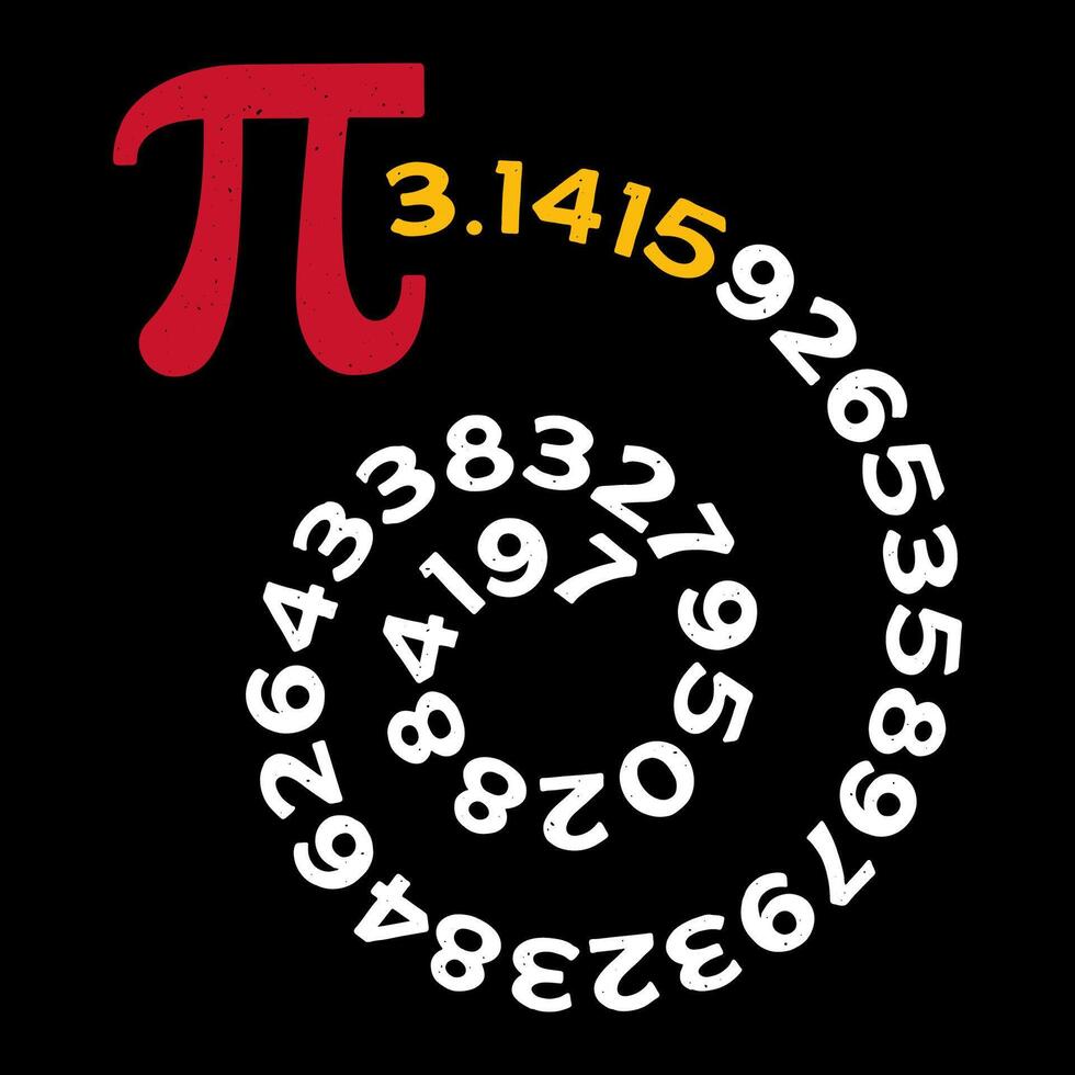 Pi espiral vector irracional número matemáticas afligido ilustración - 3,14 matemáticas oscuro bandera