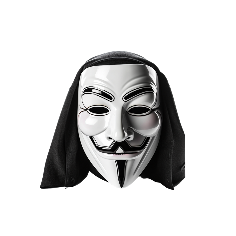 AI generated Hacker anonymous mask png isolated on transparent background