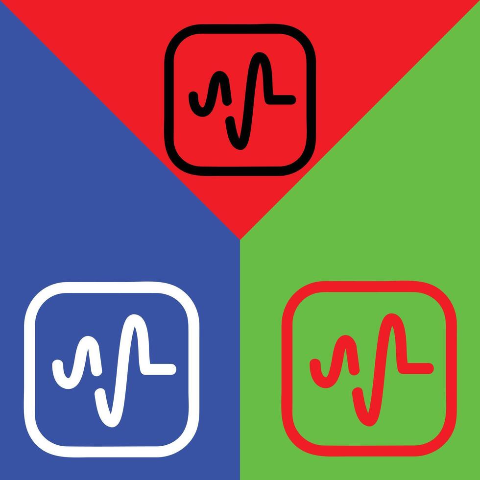 Voice message app Icon, Outline style, isolated on Red, Green and Blue Background. vector