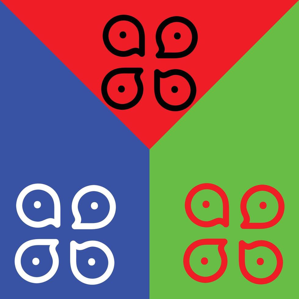 instante mensajería sistema flojo vector icono, contorno estilo, aislado en rojo, verde y azul antecedentes.