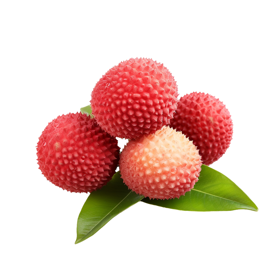 AI generated Red Lychee fruit png isolated on transparent background