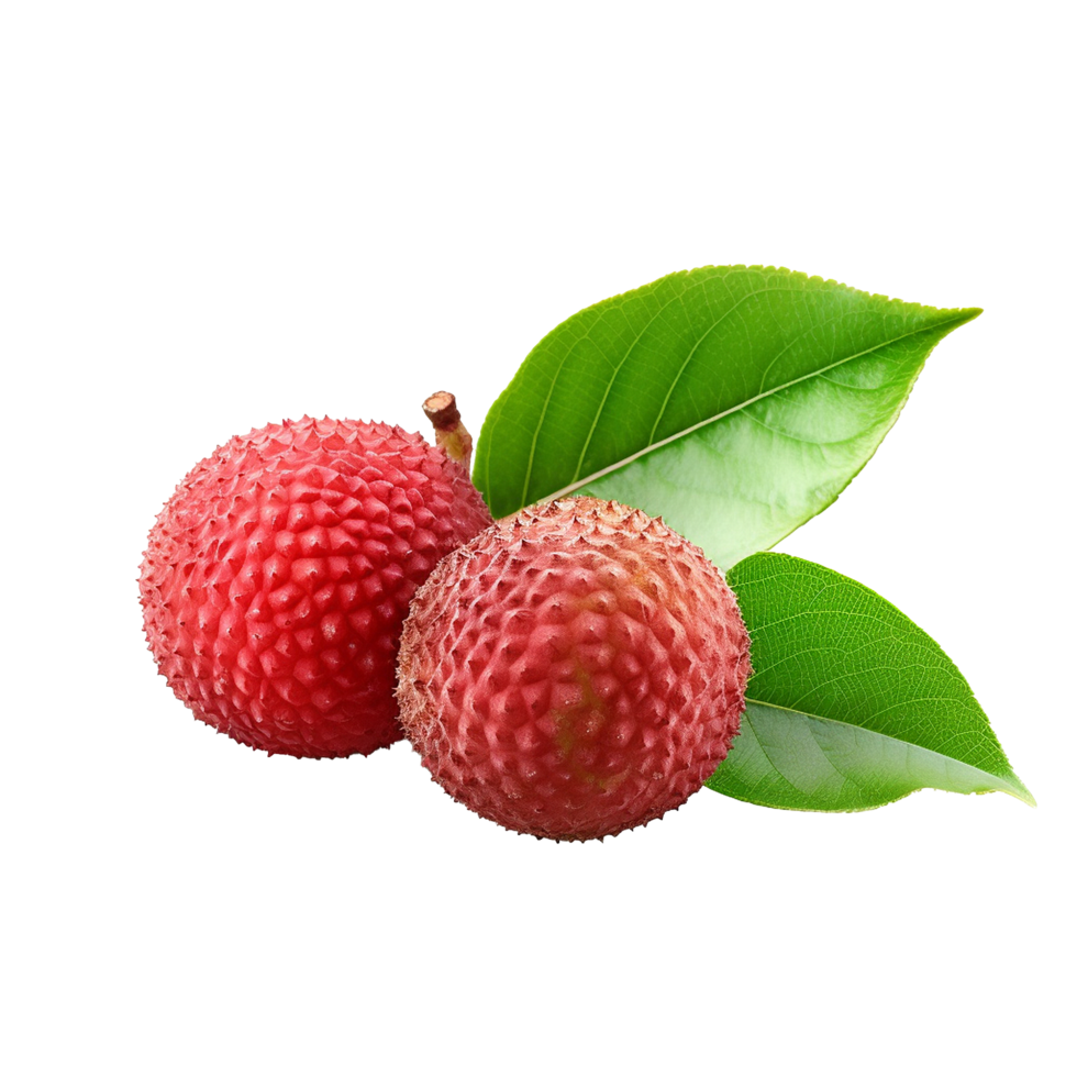 AI generated Red Lychee fruit png isolated on transparent background