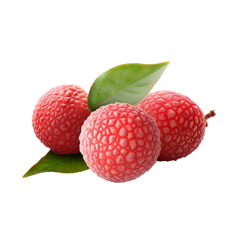 AI generated Red Lychee fruit png isolated on transparent background