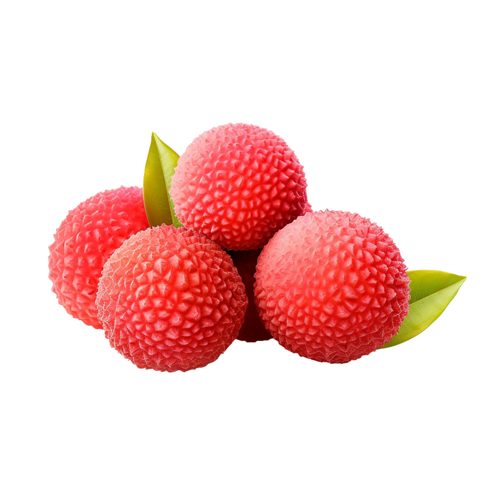 AI generated Red Lychee fruit png isolated on transparent background