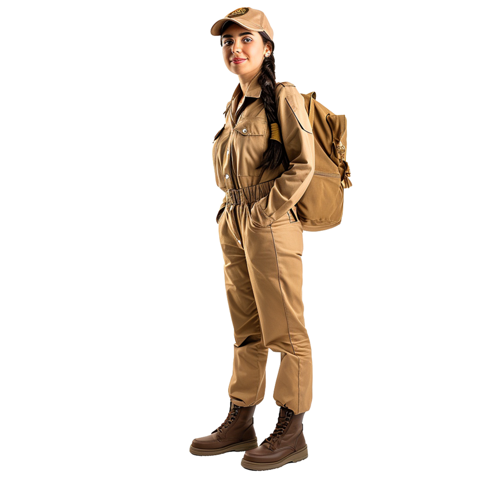 AI generated Delivery woman png isolated on transparent background