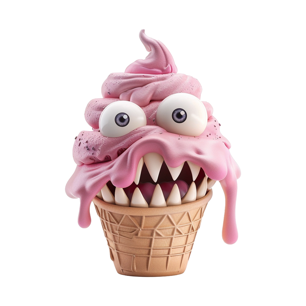 AI generated Monster ice-cream isolated on transparent background png