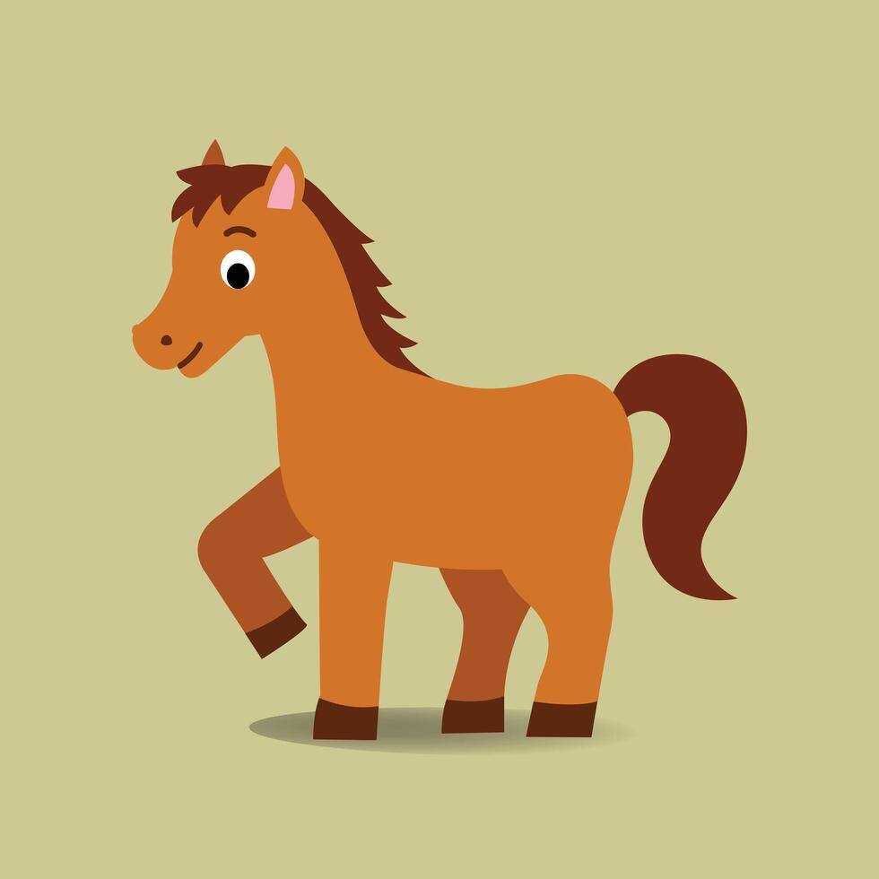 marrón caballo dibujos animados vector