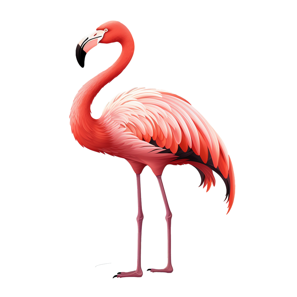 AI generated Flamingo flying png isolated on transparent background