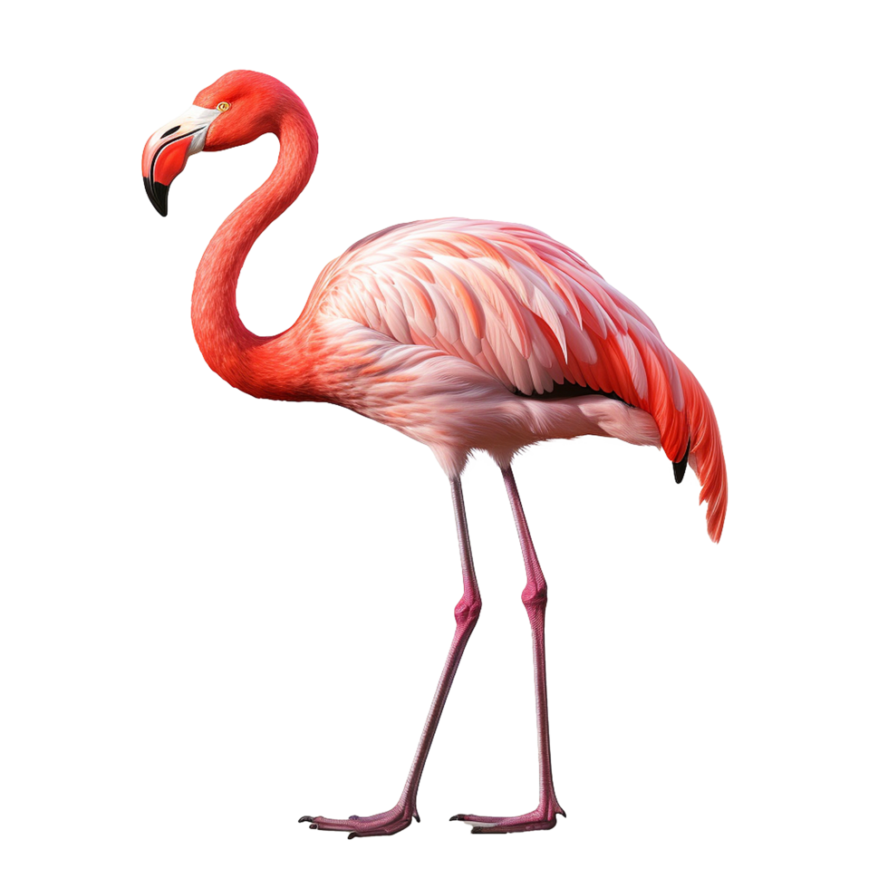 AI generated Flamingo flying png isolated on transparent background