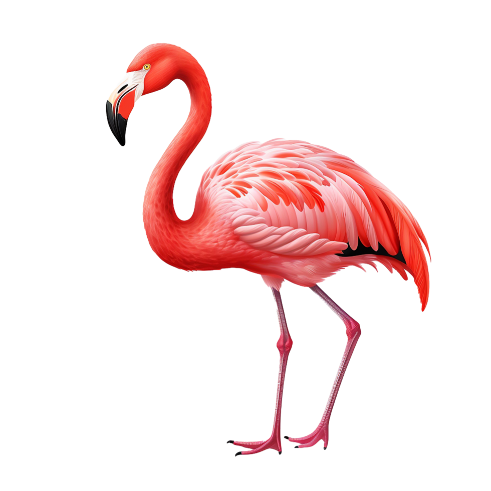 AI generated Flamingo flying png isolated on transparent background