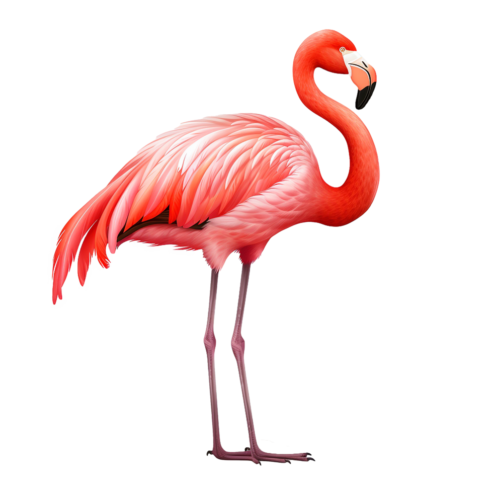 AI generated Flamingo flying png isolated on transparent background